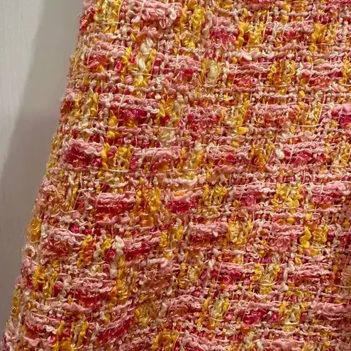 Rickie Freeman For Teri Jon Pink Tweed Tie Dye Ruffle A