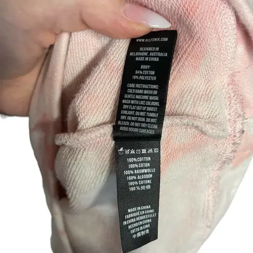 Allfenix Aryah Sweatshirt Pullover Long Sleeve Tie Dye Print Cotton Pink Size XS