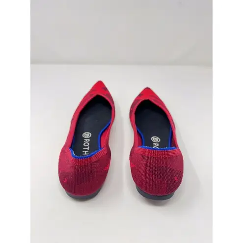 Rothy's The Point Womens Ballet Flats Red Camouflage Slip On Loafer Comfort US 10