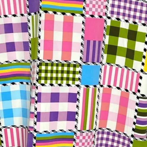 Koos of Course Jacket Womens 1X Black Multi Patchwork Reversible Colorful Fun