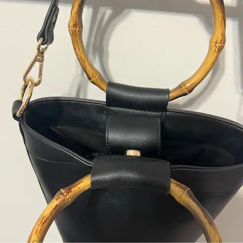 INC International Concepts Black Bucket Bag Style Purse