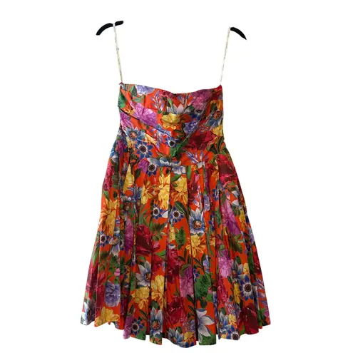 Cara Cara Nadia Strapless Floral Dress NWT Size 6 Fiesta Blooms Orange