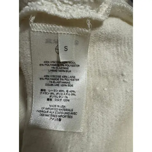 The Row Ivory Bouclé V-Neck Silk-Lined Top | Size Small Quiet Luxury Minimalist