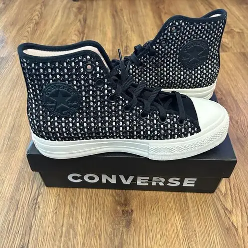 Converse  Ctas Lift hi black braided platform shoes sneakers women’s 8 new in box