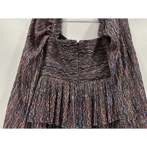 Rebecca Vallance Blossom Plisse Long Sleeve Mini Dress US 4 NWOT