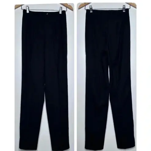 Piazza Sempione Dark Gray Stretch Wool Pleated Tapered Pants Size US 4