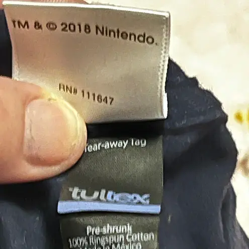 Nintendo Zelda Floral Graphic Navy Blue T Shirt Size Small Kidcore 90s Retro