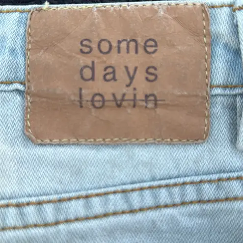 Somedays Lovin Some Days Lovin Women's High Rise Embroidered Denim Shorts Size 29