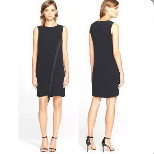 Rebecca Taylor Sleeveless Fringe Trim Shift Dress Black Size 0