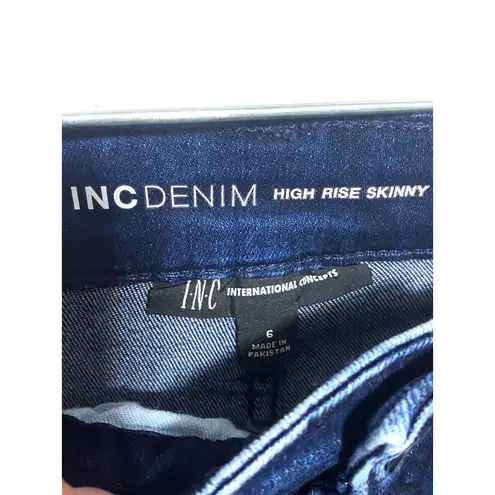 INC Denim High Rise Skinny Jeans Womens 6 Stretch Casual Classic Dark Indigo NWT - Image 8