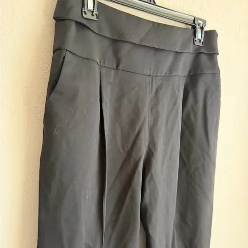 Emporio Armani Black Wool Side Zip Single Pleat Slim Straight Leg Pant Womens 46