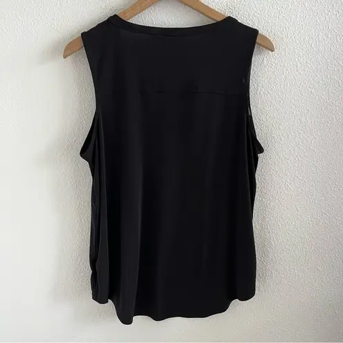 Ellen Tracy Black Tank Front Pocket Business Casual Office Large