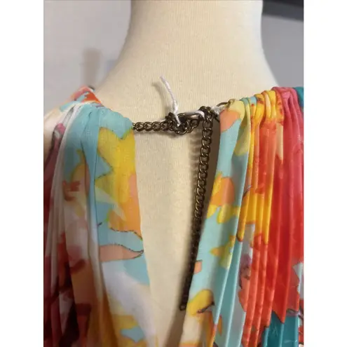 MSK Floral Print Pleated Sleeveless Midi Dress Size 14 Size 14P