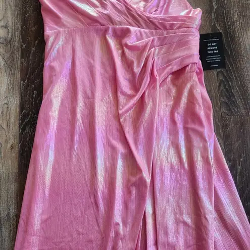 Retrofête Retrofete Yesi Dress Flamingo Pink Size XXL NWT Metallic Maxi Spaghetti Straps