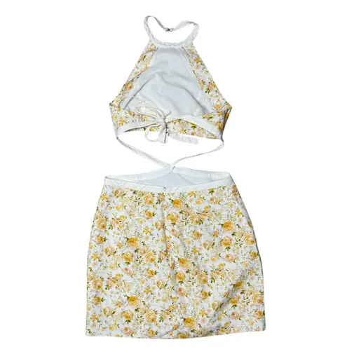 Significant Other Ari Cutout Rosalie Floral Print Mini Dress Size 8 Yellow