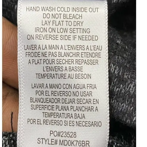 Bobeau Womens Sweater Grey Black Heathered Stretch Crew Neck Long Sleeve Dress M