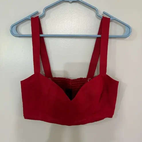 Reformation  Linen Red Crop Top Bralette in Size 6