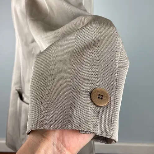 Giorgio Armani Blazer Jacket Triple Breasted Long Line Gruppo GFT Silk Size 10