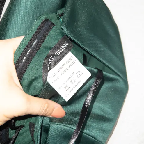 Alfred Sung NWT Hunter Green Strapless Notch Neck Satin Gown Size 0