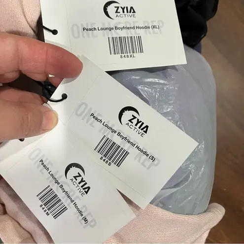 Zyia active boyfriend hoodie loungewear peach womens size small medium large XL