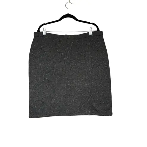 NWT J Jill Speckled Knit Pencil Skirt Women's Size L Charcoal Gray Textured Midi Size L