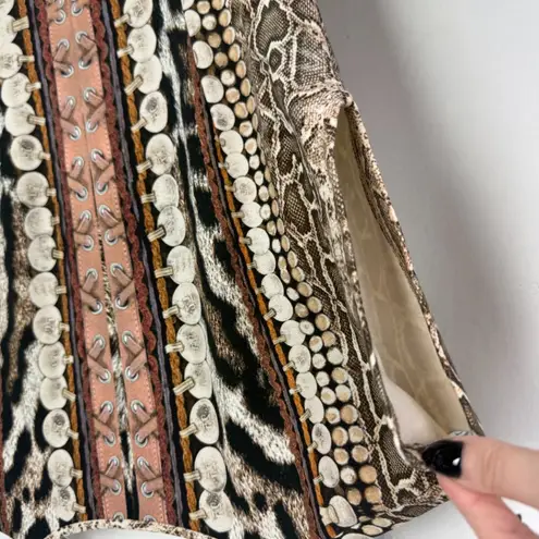 Just Cavalli Mixed Print Cap Sleeve Scoopneck Bodycon Mini Dress Size Medium M