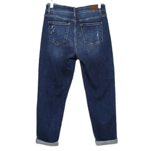 Judy Blue Slim Fit Jeans Dark Wash Stretch Denim Cuffed Distressed Women's 7/28