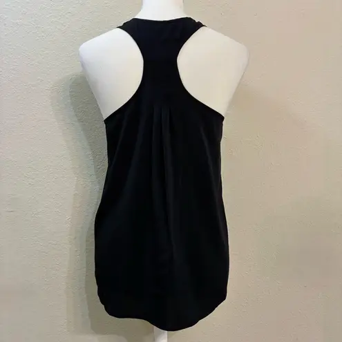 Frenchi Sleeveless Blouse Scoop Neck High Low Hem Black Tank Top Racerback Small