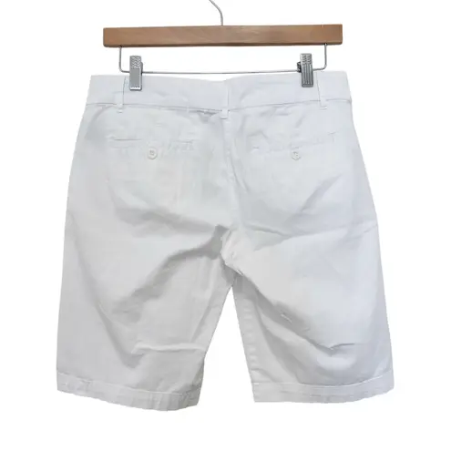 Per Se White Bermuda Flat Front Shorts Sz 4