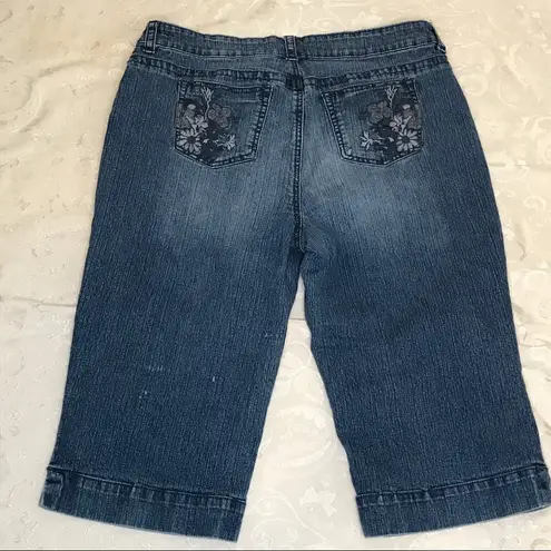 kim rogers Denim Zip Front 5 Pocket Capris