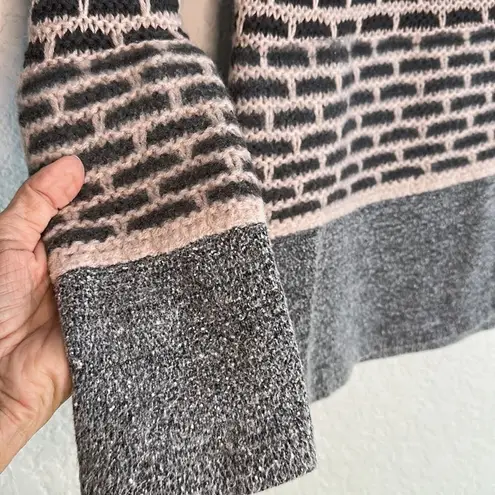 United Colors Of Benetton Benetton Pink Grey Wool Y2K Sweater Preppy Oversized Cozy Hygge Winter Warm