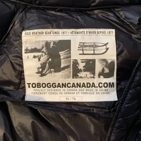 Toboggan Canada Mia Puffer Belted Coat with Removable Hood Black Size XL NWT