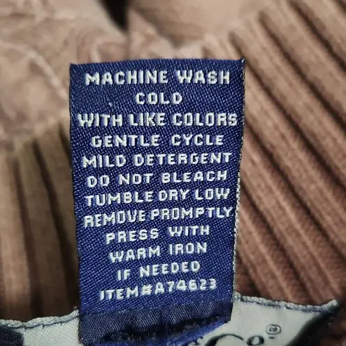 Denim & Co. Brown Bomber Sweater Jacket Size Medium Brown Zip