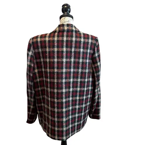 Vintage 80’s Criscione New York Blazer Jacket Plaid Red Green Size Large Bling