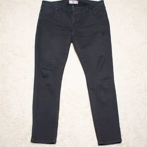 CAbi  #3387 Slim Black Distressed Jeans 8