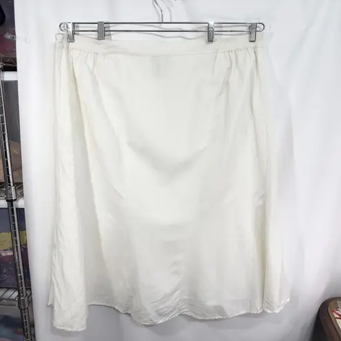 Catherines Plus Size 26W 28W Midi Skirt 3X White Linen A