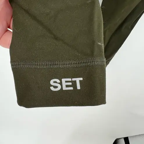 Set Active SPORTBODY LEGGING olive green smooth texture compression size XS