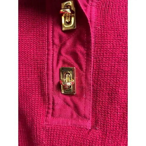 Ralph Lauren Lauren  Petite Women's Dark Red Petite Medium Sweater Gold Hardware