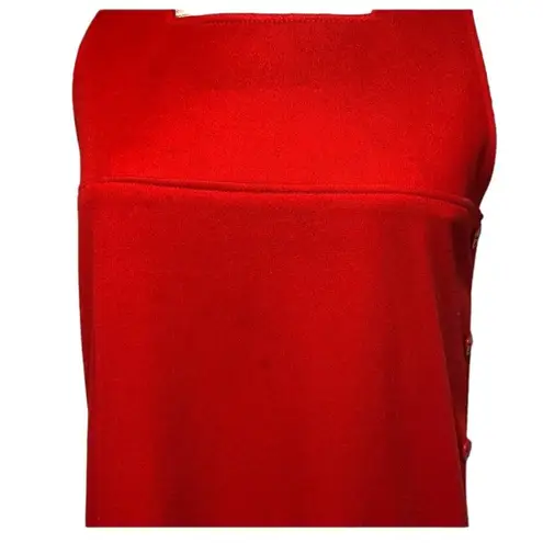 Vintage SEARS 1970 jumper dress with pockets and buttons downside in red size 12