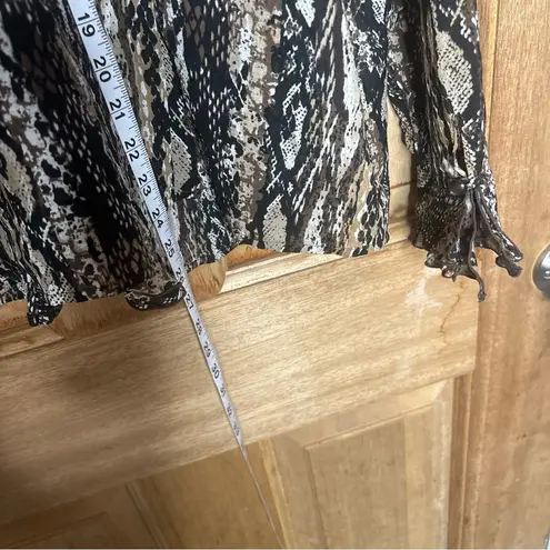 JM Collection women’s animal prints Snake Print Blouse Black, Brown size 14