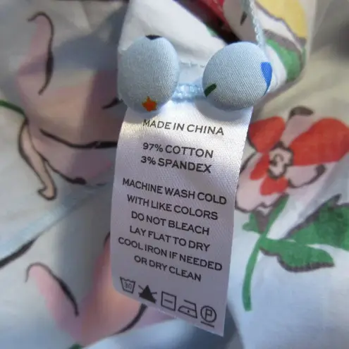 Hill House NWT Sabrina in Light Blue Space Floral V-neck Cotton Midi Dress M