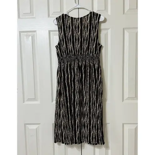 Alfani Rain Drop Chinch Elastic Waist Midi Sun Dress Made In Taiwan Tropical-PM