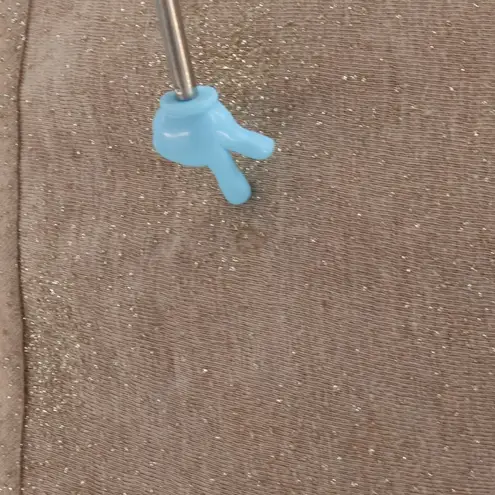 Vtg Y2K Chaiken Linen Sparkle Racer Tank Top Metallic Glam Indie Sleaze Size P Tan