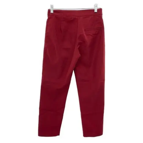 Mango  Womens Red Cropped Straight Cut Trouser Pants