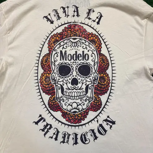 Cervez Modelo Viva La Tradicion Sugar Skull T-Shirt Size Extra Large