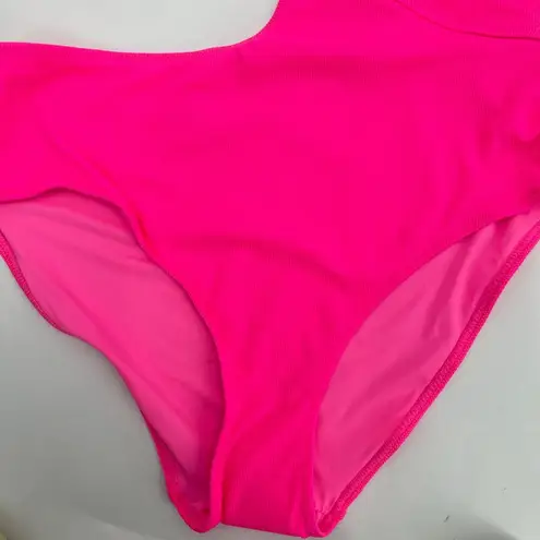 Solid & Striped Swimsuit SZ Medium Cameron Cutout One Piece NWT Crinkle Rib Pink