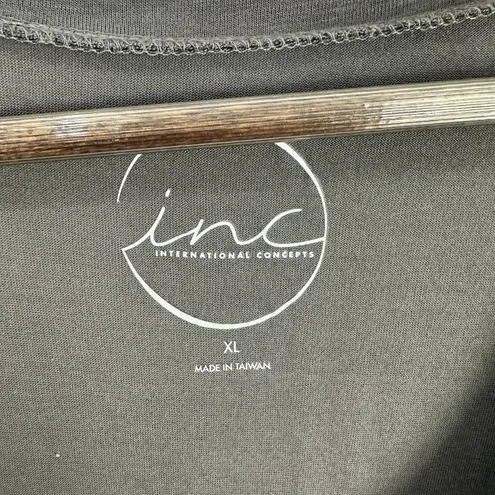 INC Studded Top XL Gray Scoop Neck Tee Indie Sleaze Glam Rock Festival Y2K