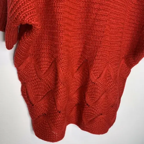 Worthington  wave red short sleeves sweater LARGE Dolman sleeve pullover knit