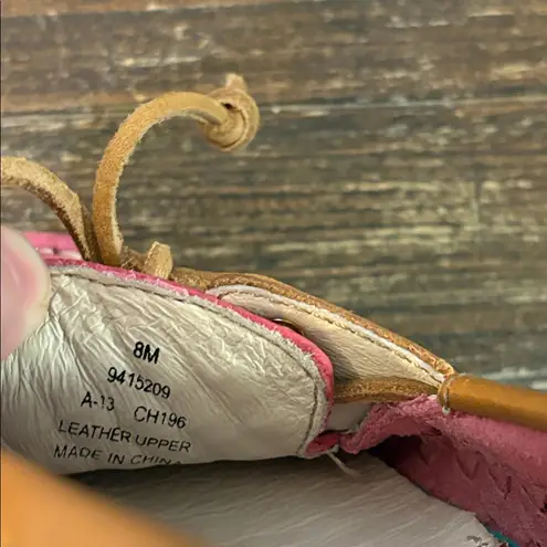 Sperry  Top-Sider Pink Basketweave Leather Boat Shoes Loafers Size 8 Coastal