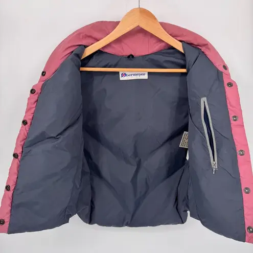 Obermeyer Ski Vest Womens Large Gray Nylon Down Filled Snap Front Pockets VTG